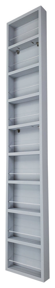 Meadow On the Wall Spice Rack 62"h x 11"w x 4.5"d, Primed Gray