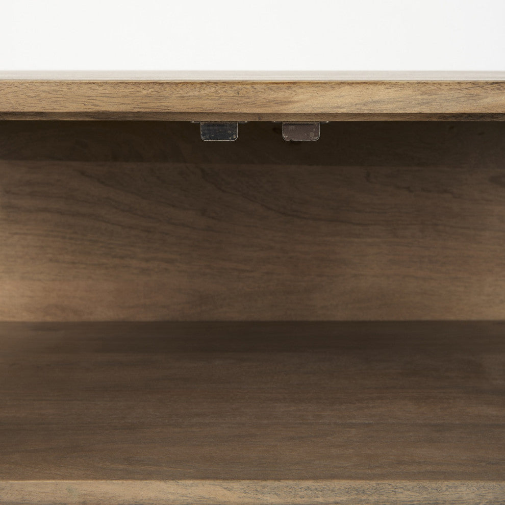 Rustic Honey Brown Two Door Shadowbox Cabinet