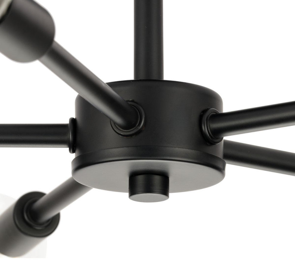 Delayne Collection 16, 5-Light Matte Black Semi-Flush Mount Light