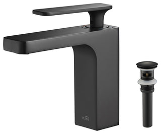 Infinity Single Handle Bathroom Faucet KBF1006, Matte Black, W/ Drain