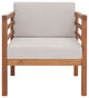 Safavieh Kinnell Outdoor Armchair Natural Wood/Light Grey Cushion