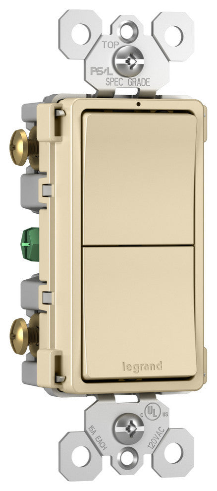 Two Single Pole Switches, Ivory