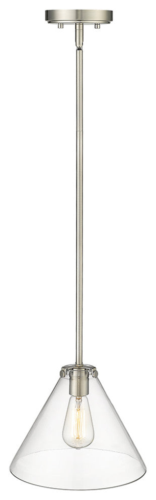 1 Light 11" Brushed Nickel Pendant