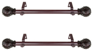 Davor Side Curtain Rods 12-20", Mahogany