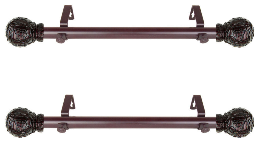 Davor Side Curtain Rods 12-20", Mahogany
