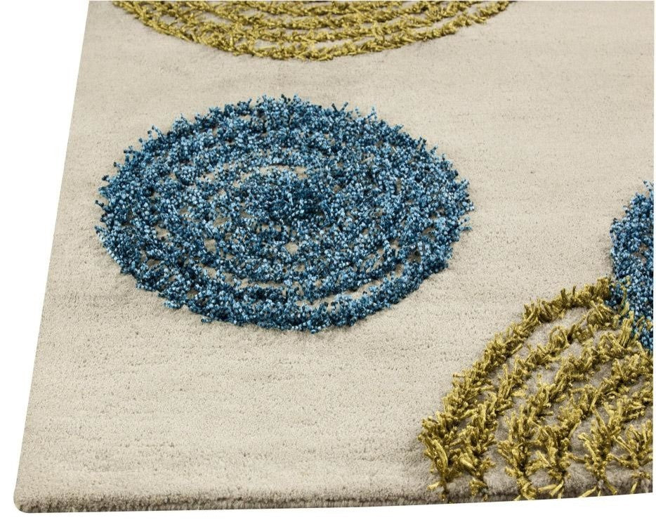 Hand Tufted Sage Wool Area Rug, 5'2"x7'6"