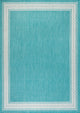 Lucia Classic Diamond Border Indoor/Outdoor Area Rug, Aqua/Light Gray, 8x10