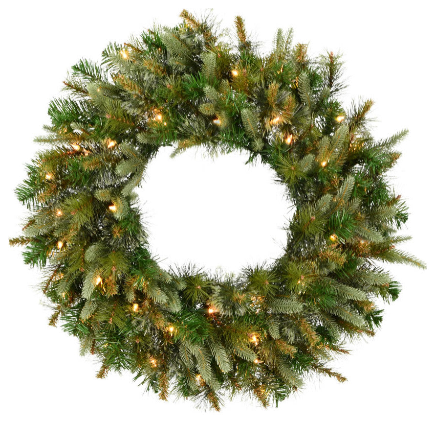 Vickerman Cashmere Wreath, 36", Clear Lights