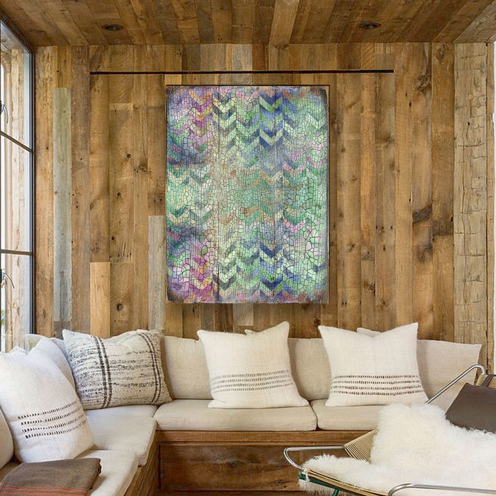 Decorative Pattern Wooden Block, 12"x9"