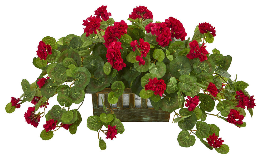 Geranium Artificial Plant, Decorative Planter
