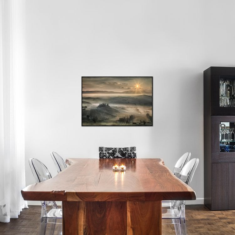 "Tuscan Morning" Framed Canvas Giclee by Christian Schweiger, 37x26"