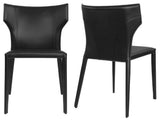 Elite Living Adoro, Set of 2, Wingback Stackable Dining Chair, Black