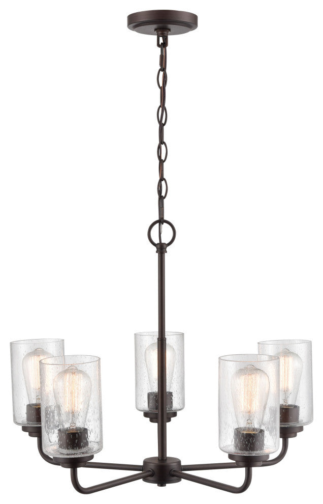 Moven Collection 5 Light 23" Rubbed Bronze Chandelier
