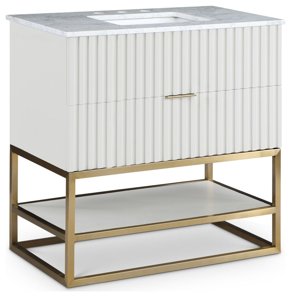 Monad Bathroom Vanity, White, 36" Wide
