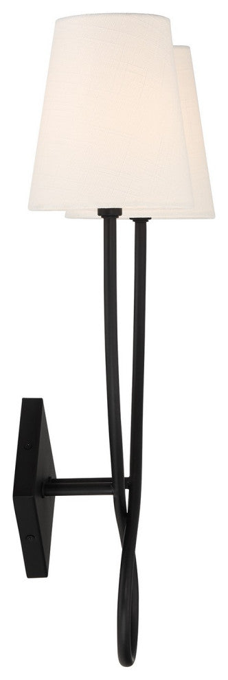 Barclay 2-Light Wall Sconce, Matte Black
