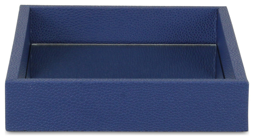 Labai Tray with Mirrored Interior, Navy Blue