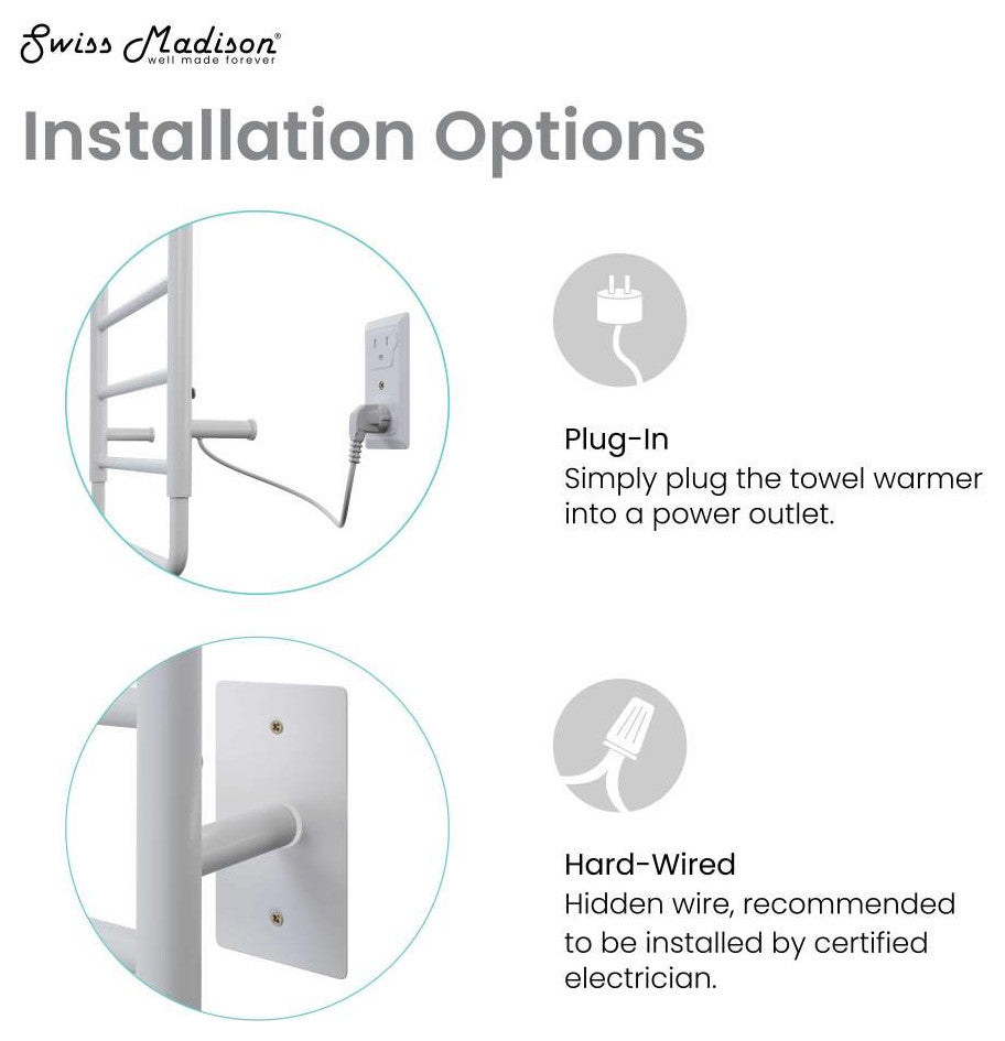 Ivy 8-Bar Electric Towel Warmer, Matte White