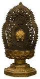 Bronze Guanyin Asian Statue with Lotus