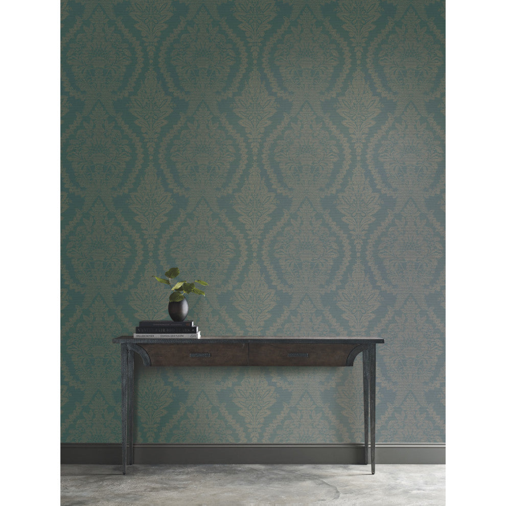 Blue Heritage Damask Wallpaper