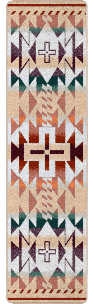 Rustic Cross Oka, Beige, 2'x8'