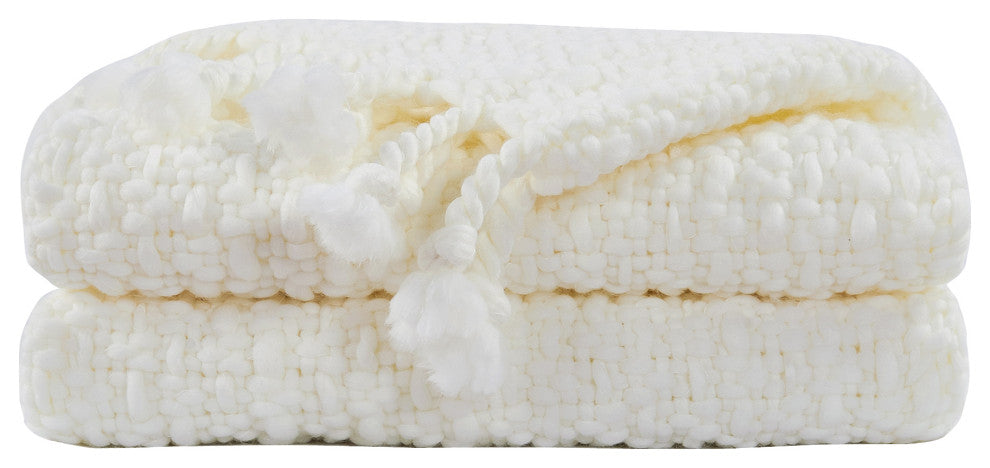 Basket Weave Knit Throw Blanket