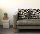 Black Zebra Black Animal Motif Luxury Throw Pillow Double Sided, 20"x30" Queen