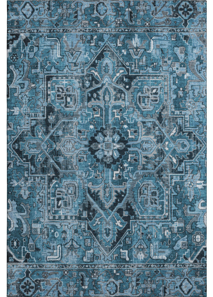 Premium Machine Washable Mayfield AMF570 Blue 8' x 10' Rug