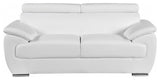 2-Piece Indoor White Genuine Leather Five Person Seating Set