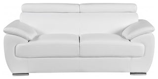 2-Piece Indoor White Genuine Leather Five Person Seating Set