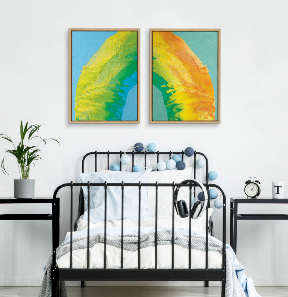 Sylvie Sorbet Framed Canvas by Mentoring Positives, Natural 2 Piece 18x24
