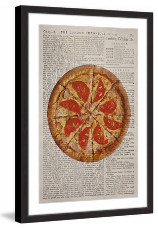 "Salami Pizza" Framed Painting Print, 12"x18"