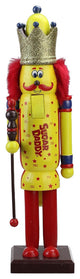 14" Yellow and Red Sugar Daddy King Wooden Nutcracker Figure