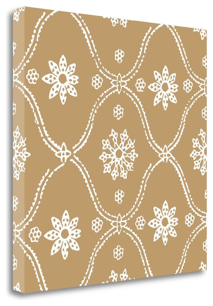 "Woodblock Pattern III" By Sabine Berg, Giclee Print on Gallery Wrap Canvas
