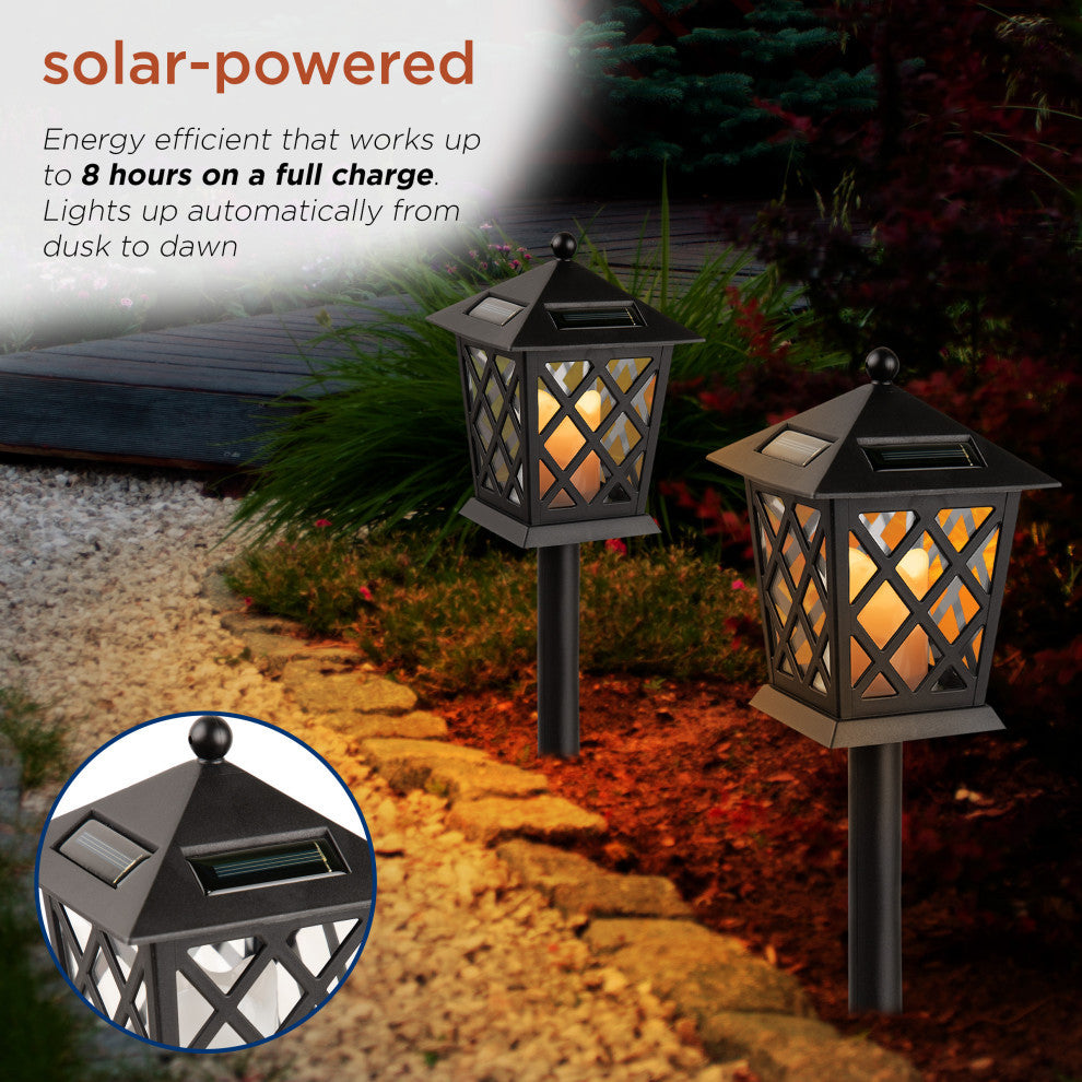 16" Tall Outdoor Solar Powered Pathway LED Light Stakes
