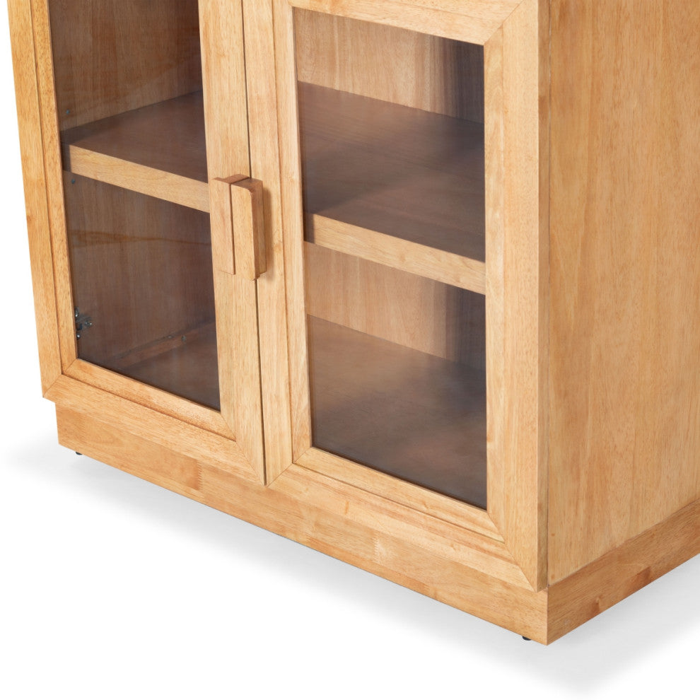 Safavieh Couture Roades Glass Cabinet Bookcase, Natural