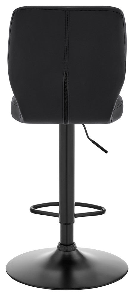 Bardot Adjustable Faux Leather Swivel Bar Stool, Black