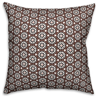 Boho Polka Dots, Brown Throw Pillow Cover, 20"x20"