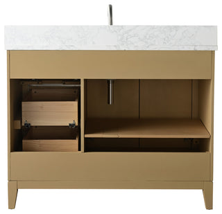 Vanity Art Bathroom Vanity With Sink, Natural Oak, 42" Single