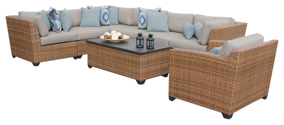Laguna 8 Piece Outdoor Wicker Patio Furniture Set 08d