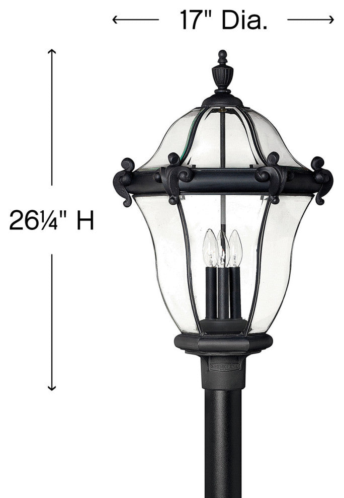Hinkley Lighting H2447 San Clemente 26.5\" Tall 3 Light Post Light - Copper