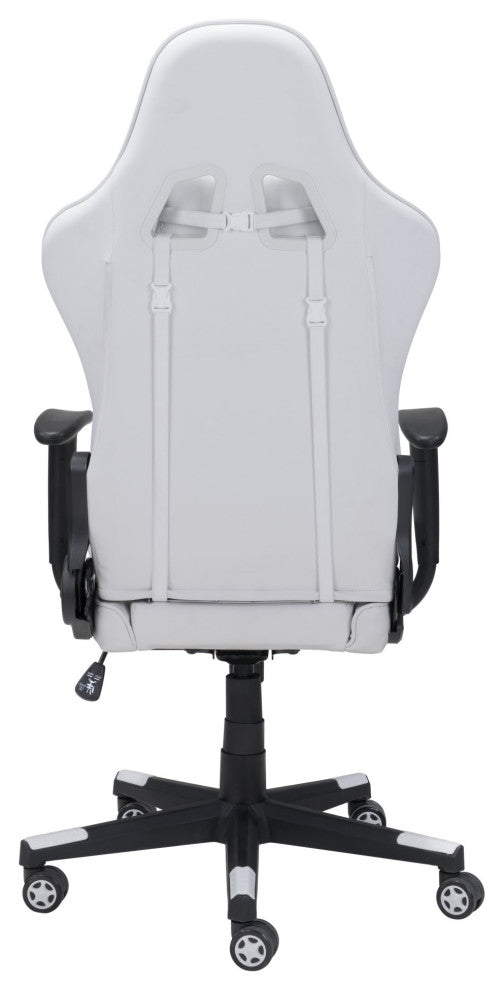 Computer Work Gaming Chair, Faux Vinyl Leather, White, Black, Home Office