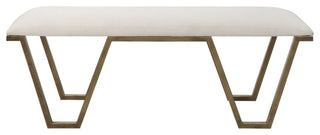 Uttermost 23676 Farrah 54"W Modern Industrial Geometric Accent - White / Gold