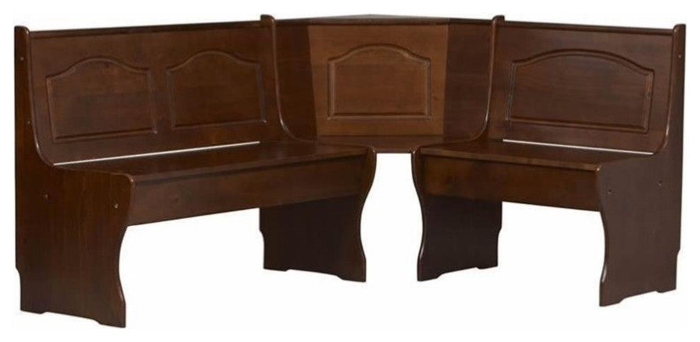 Riverbay Furniture Kitchen Dining Wood Nooker Corner Unit in Walnut