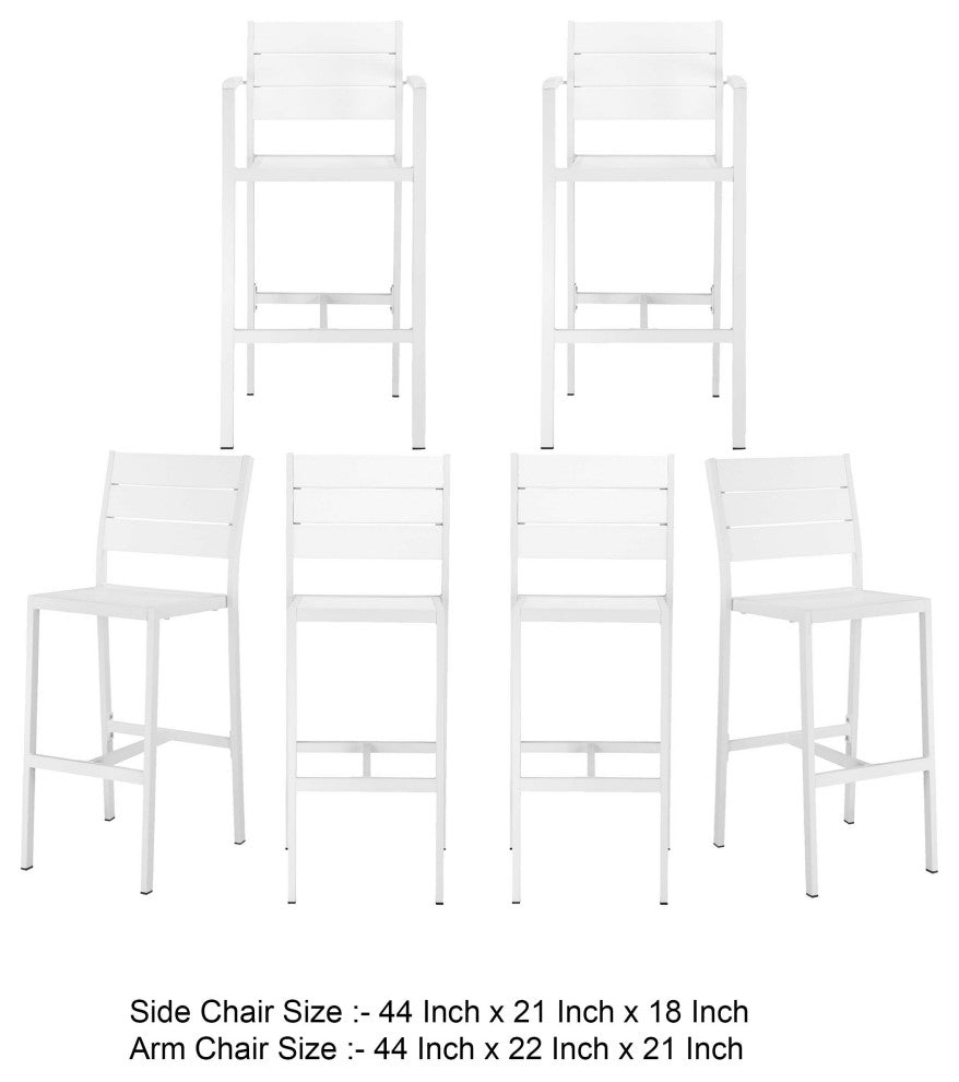 Benzara BM287735 Kylo 18" 6 Piece Bar Height Armchairs and Side Chairs