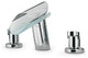 LaToscana Morgana Roman Tub Lavatory Faucet With Glass Spout, Chrome Finish
