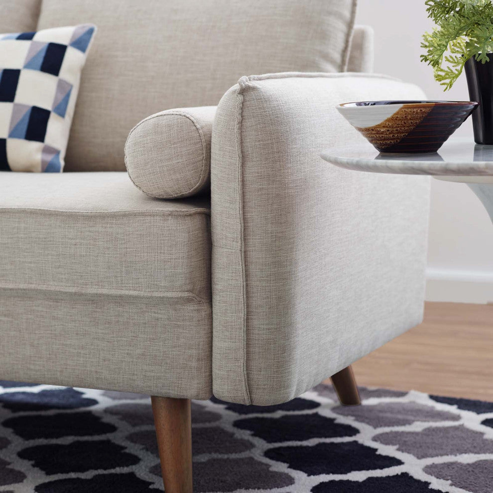 Revive Upholstered Fabric Loveseat, Beige