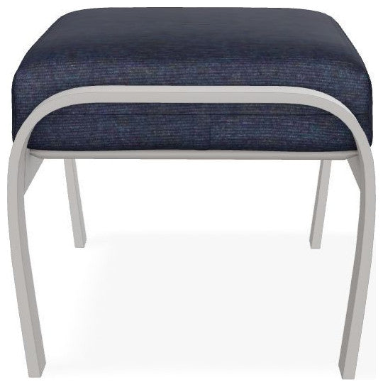 Belle Isle Cushion Outdoor Ottoman, Indigo/Warm Gray