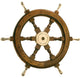 24" Wooden Ship Wheel With Brass Handles