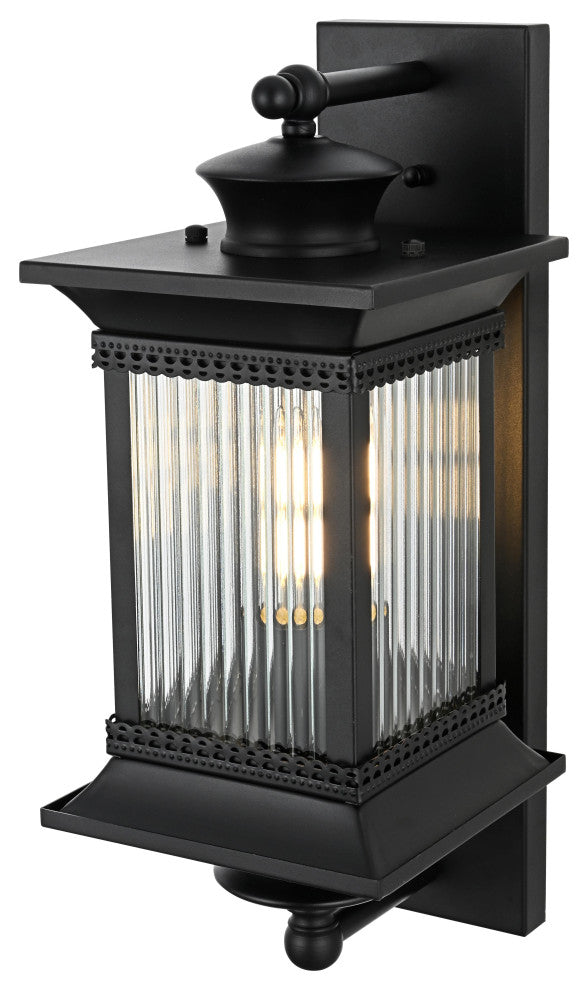 Home Living 7" Outdoor Wall Sconce, Black