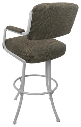 Swivel Counter Metal Bar Stool, Plumley Cocoa - White, 26"
